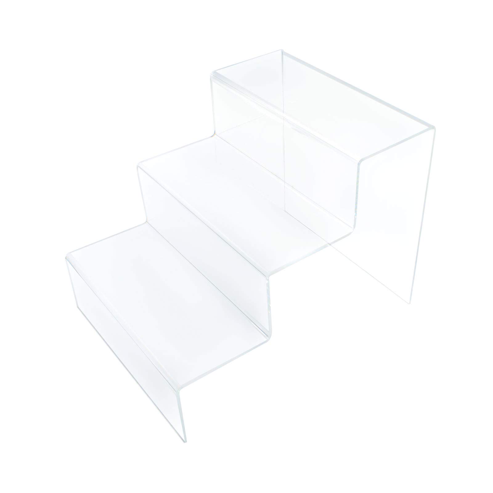 Display Stands Clear 3 Tier Stepped Acrylic Plinth Jewellery Collectables Cosmetics Models Shop Display (G83)