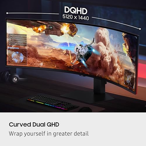 Image of SAMSUNG 49-inch Odyssey G9 (G91F) + $200 Amazon Gift Card, DQHD, 144Hz, Curved Gaming Monitor, Ultra-Wide 32:9 Screen, DisplayHDR 600, AMD FreeSync Premium Pro, Ergonomic Stand, LS49FG910ENXZA, 2025
