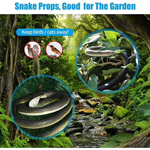 Serpiente de goma de 80 cm para evitar plagas de pájaros con juguetes de cobra realistas 3