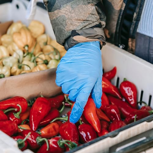 Disposable Nitrile Exam Gloves, Blue, Nitrile Gloves Disposable Latex Free, Medical Gloves, Cleaning Gloves, Food-Safe Rubber Gloves, Powder Free, Non-Sterile, 100-ct Box (Medium) - Image 6