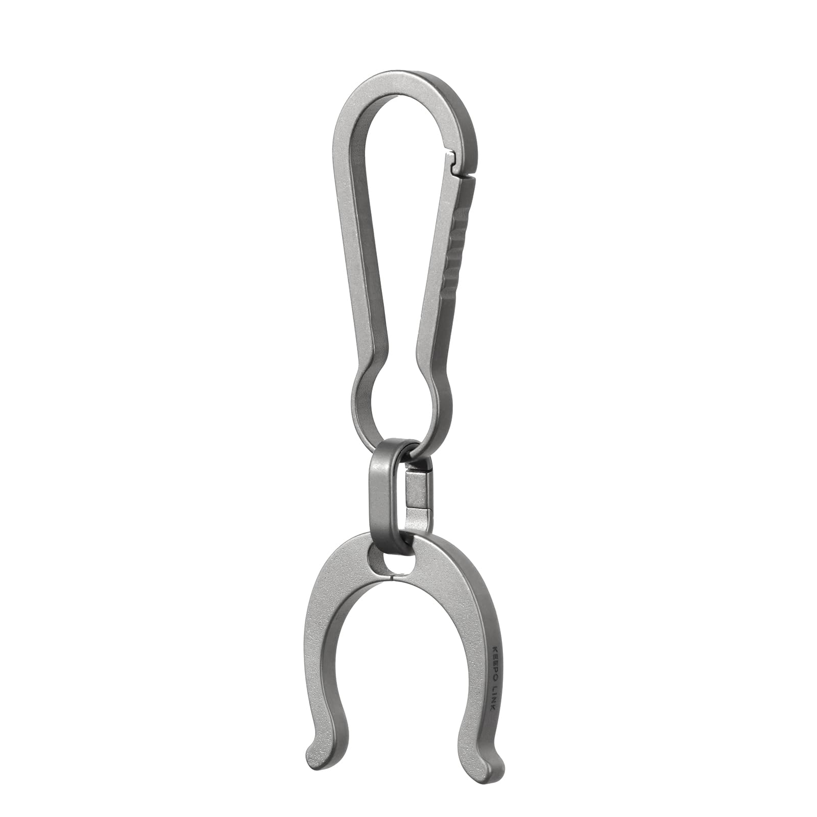 KEEPO LINK Titanium Water Bottle Holder Carabiner for Backpack, Belt, Keychain | Quick Release Water Bottle Clip for EDC & Outdoor Hiking & Climbing, Universal Fit for Most Bottles (with carabiner)