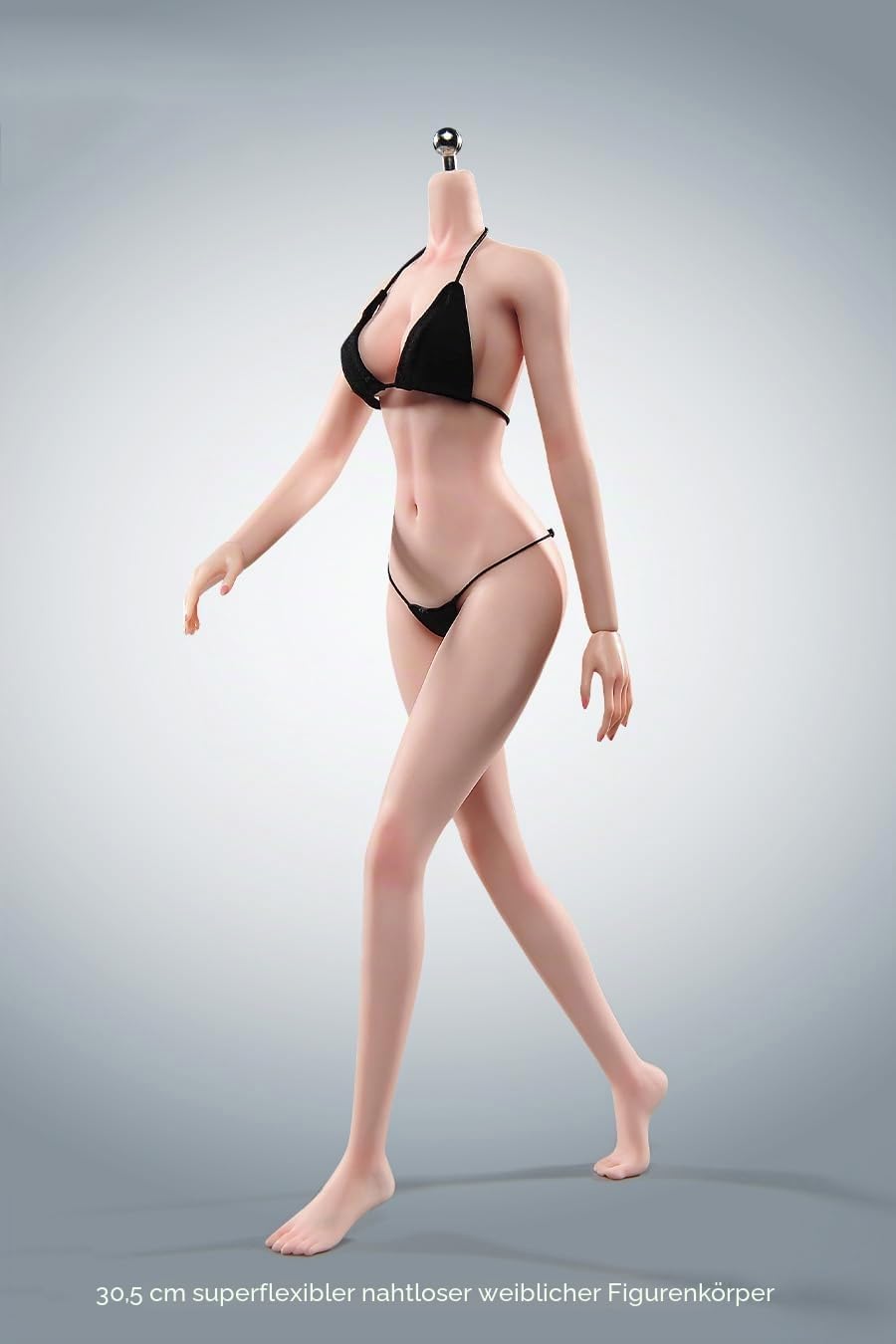 1/6 Skala Weiblicher Körper,12inch Super Flexible Nahtlose Weibliche Figur Körper Makeup Version mit Nicht Abnehmbaren Füßen Groß und Schlank Miniatur Action Figur (Blasse Haut)