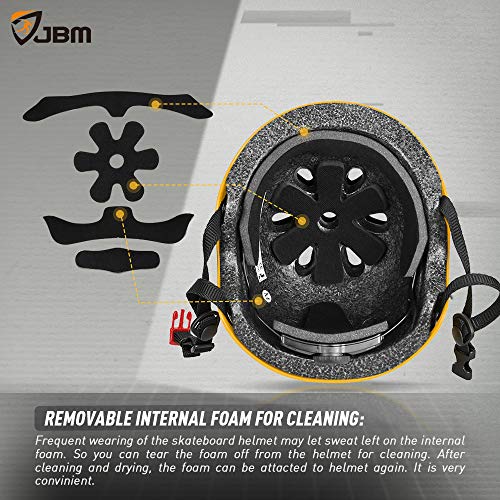 JBM Skateboard Helmet Impact Resistance Ventilation for Multi-Sports Cycling Skateboarding Scooter Roller Skate Inline Skating Longboard - Thumbnail 5