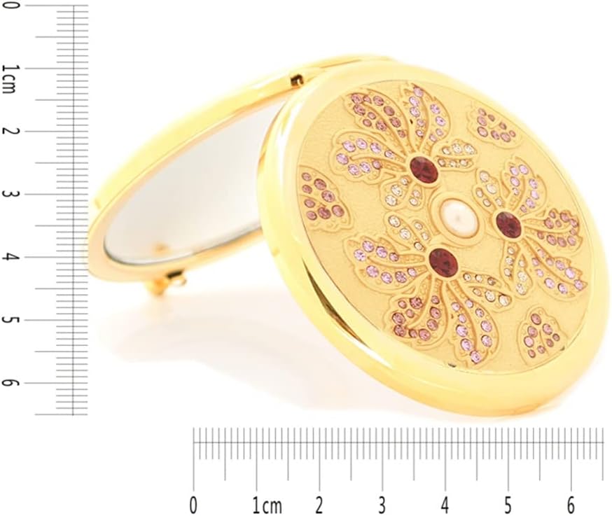 Gold Round Sided Folding Makeup Portable Small European Gift for Girlfriends image 3