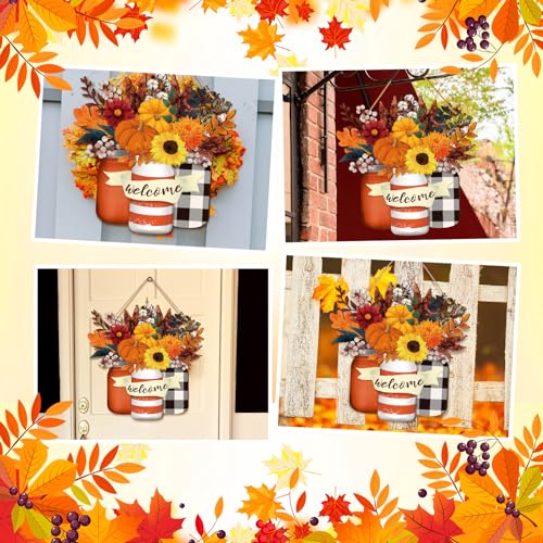Spiareal-Fall-Decor-Wood-Fall-Door-Sign-Pumpkin-Thanksgiving-Welcome-Sign-for-Front-Door-Autumn-Wooden-Wreath-Farmhouse-Porch-Decorations-for-Front-Door-Outdoor Spiareal Fall Decor Wood Fall Door Sign Pumpkin Thanksgiving Welcome Sign for Front Door Autumn Wooden Wreath Farmhouse Porch Decorations for Front Door Outdoor