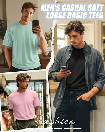 Image of Neer 3 Pack Big and Tall T-Shirts for Men L-7xl Tops | Large Casual Stretch Workout Tees, Short Sleeve Crewneck Oversized Shirts, Classic Summer Outfits, Comfy Basic Loose Clothes