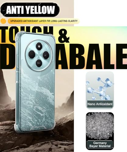 Image of WOW IMAGINE Ultra-Hybrid Clear Back Case for Redmi A4 5G | Poco C75 5G | 14C 5G | Poco M7 | Shockproof Design | Camera Protection Bump | Hard Clear Mobile Back Cover with Cushioned Edges - Transparent