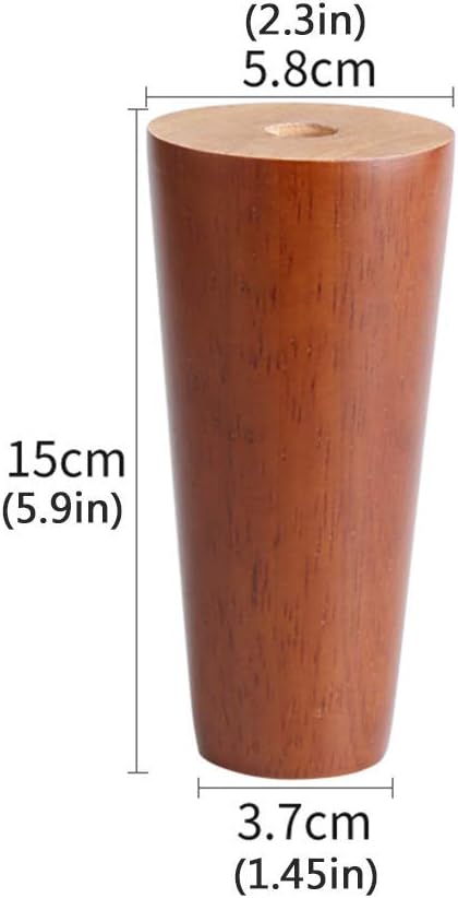 4 Solid Wood Furniture Legs, Walnut Color Sofa Legs, Replacement Legs Oak, Wooden Table Legs, DIY Desk, Stand, Bench, Coffee Table Legs for Sofa Stool, with Mounting Plate and Screws (8cm/3.1in)