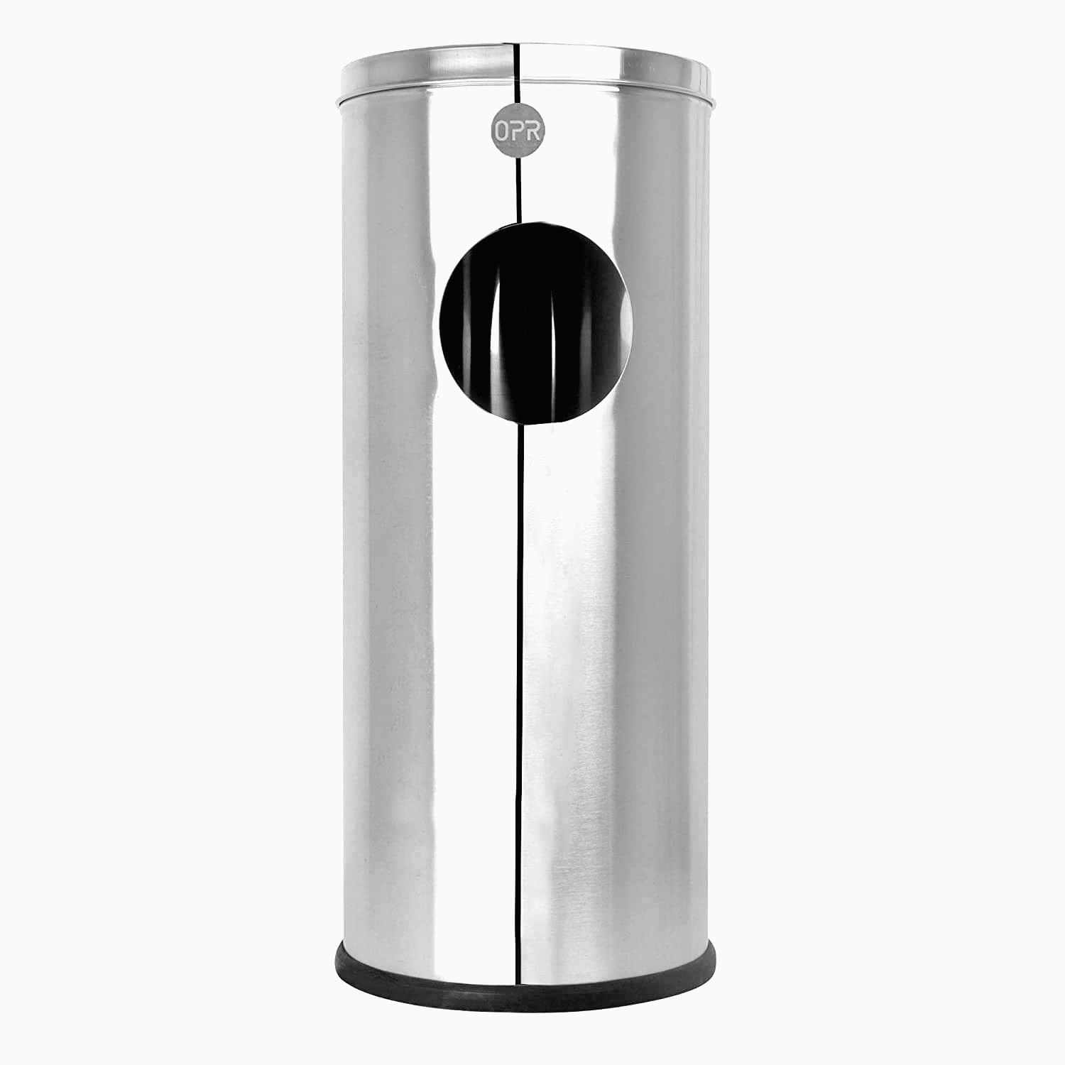 OPR Stainless Steel Ash Dustbin With Lid| Ash Can with Easy Grip for Home, Room, Office, Kitchen & Bathroom (8 x 24-20 Liter)