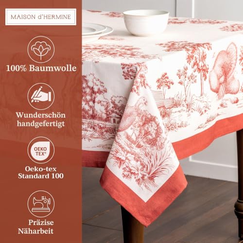 Maison d'Hermine Tischdecke, Rechteckig, 100% Baumwolle (180 cm x 140 cm) – Ansicht 2