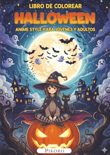 Libro de Colorear Halloween para Jóvenes y Adultos: Anime mágico y fantasía encantadora para relajarte coloreando (Pikoro Halloween)