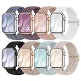 Top 10 Best Braided Apple Watch Bands Reviewed for Style 10 8 Pack Braided Stretchy Solo Loop Compatible with Apple Watch Bands for Women 40mm 38mm 41mm 44mm 46mm 45mm 42mm 49mm Men, Adjustable Sport Elastic Strap for iWatch Series 11 10 9 8 7 6 5 4 3 SE Ultra