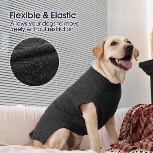 IECOii Hundepullover,Weihnachten Sweater FüR Hunde,Warmer Hunde Pullover FüR MittelgroßE GroßE Extra GroßE Hund,Hundemantel Fleece Hundepulli Wintermantel Hund,Winter Hunde Kleidung,Hund Sweatshirt