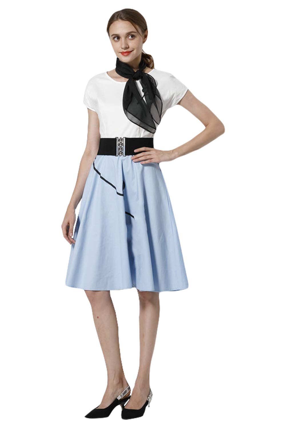 AISION Womens Vintage 1950s Poodle Skirt Country Swing Rockabilly Skater Dress