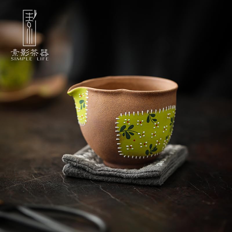 Matcha Filiżanki Ręcznie malowane sitko do herbaty ze stokrotkami, kreatywny garnek ceramiczny, vintage unikalny zestaw ceramiczny, zestaw do herbaty, kubek do zaparzania herbaty