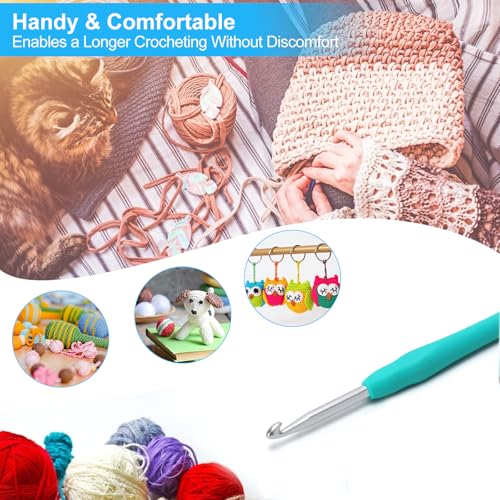 Image of Vodiye 10PCS Crochet Hooks, Professional Extra Long 5.5mm Crochet Hook, Ergonomic Handle Crochet Hooks Set, Crochet Needle for Beginners and Experienced Crochet Hooks Lovers (10pcs - 5.5mm)