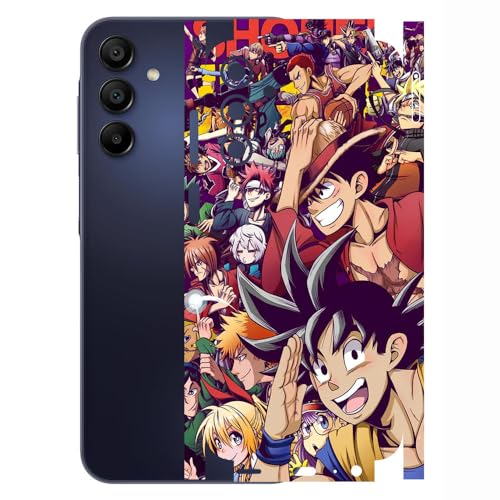 Image of AtOdds - Compatible for Samsung Galaxy A15 (5G) - Mobile Back Skin Sticker - Lamination - Back Screen Guard Protector Film Wrap (Coverage - Back+Camera+Sides) (Design - Anime 5)