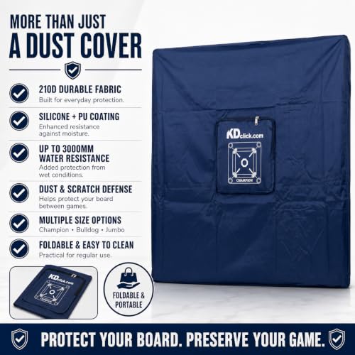 Image of KNK Carrom Board Cover, Dustproof Waterproof Zipper Protector (Champion Half Cover)