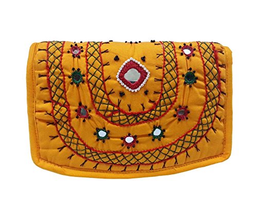 belladona R.C Mirror Work Purse in Yellow-picture-24