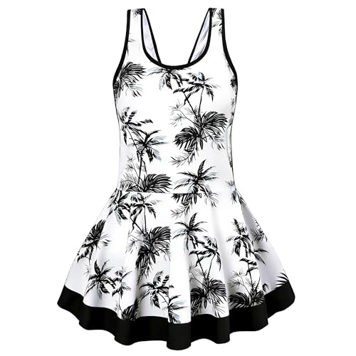 Image of Akokvlar Girl One Piece Swimsuit with Skirt Bathing Suit Swimwear 3-16Y