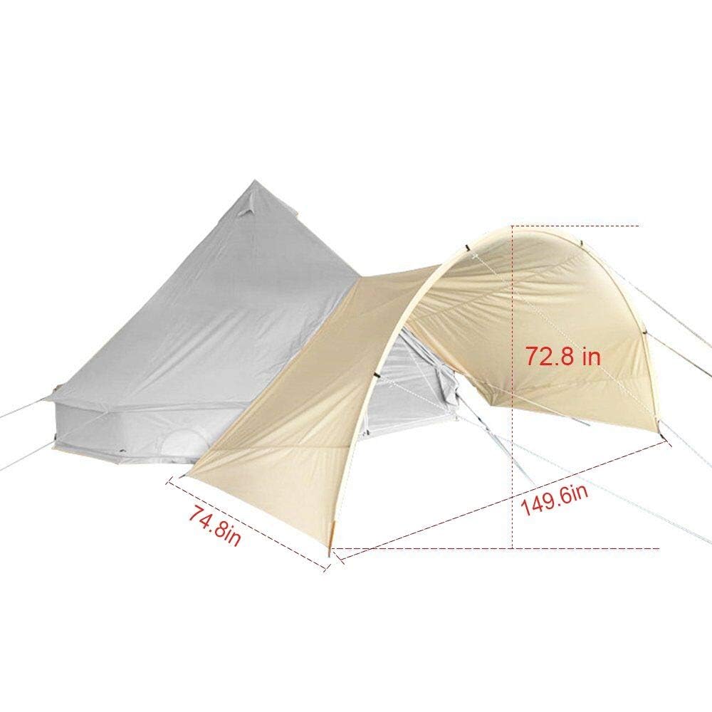 Tenda da Campeggio, Tenda a Campana, Tenda da Sole, Tenda da Esterno, Parasole, Telo per Campeggio, Escursionismo, Spiaggia, Viaggio, Festa, Beige, 3 m, 4 m, 5 m, 6 m, Accessorio p