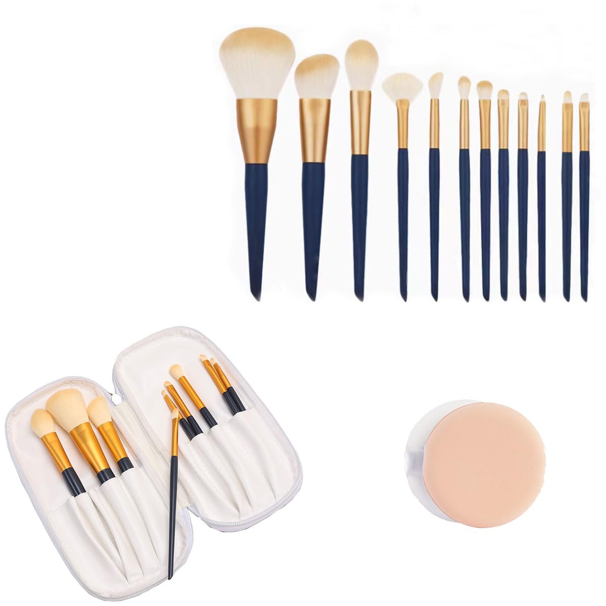 Jiujiutu 12 piezas profesional real techniques juego de pinceles de maquillaje cosmético herramientas base rubor cejas acup cepillo bolsa
