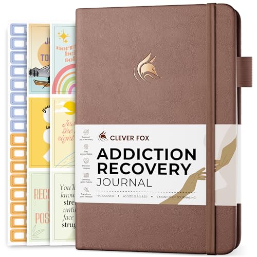 Clever Fox Addiction Recovery Journal – Addiction Treatment Planner, Mindfulness Workbook for Addiction Recovery Planner – Daily Sobriety Journal to Support Recovery Progress, A5 Size – Dark