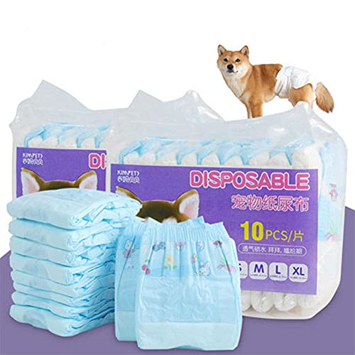 Csheng PañAles para Perros PañAles Perro Bragas Perras Celo Pañales Perros Pequeños Perro Sanitarias Pantalones Pañales para Perros Pequeños Lavable Perro Pañales Gato Pañales 10pcs,XS