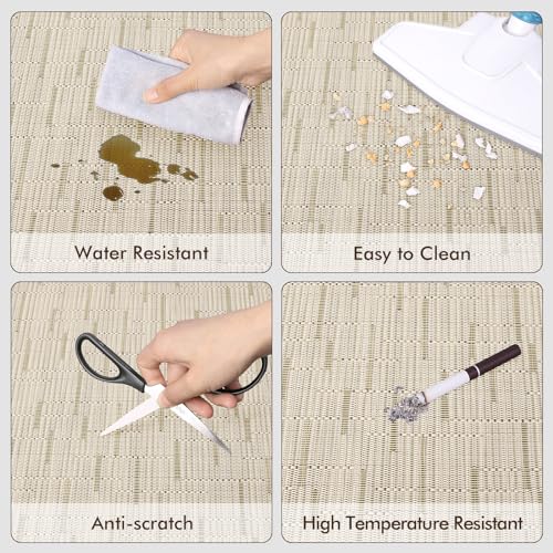 Image of Blvornl Office Chair Mat for Hardwood Floor and Low Pile Carpet, 45 inch x 53 inch Desk Chair Protector, PVC Rug for Office Home, Light Brown