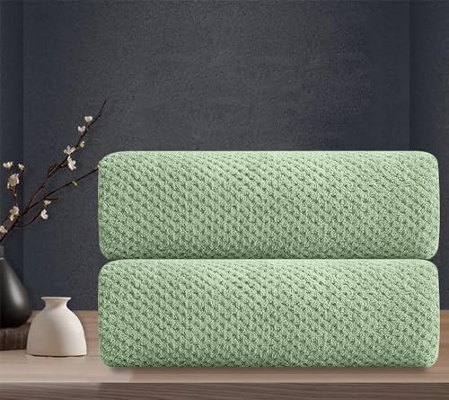 Hand Towels Set 2 Pack-16x31 Ultra Soft Microfibers Bathroom Towel Set Highly Absorbent Quick Dry Luxury Premium Towel Lightweight Durable Hand Towel Collection for Hotel Spa Gym Kitchen Green