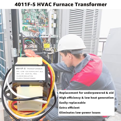 Image of Replacement 46-24124-06 HVAC Transformer 120V to 24V 40VA with 2Hole Mount is Compatible Basler Electric BE161640GDD 29M7101 4011F-5 HVAC Furnace Transformer Class 2 Control