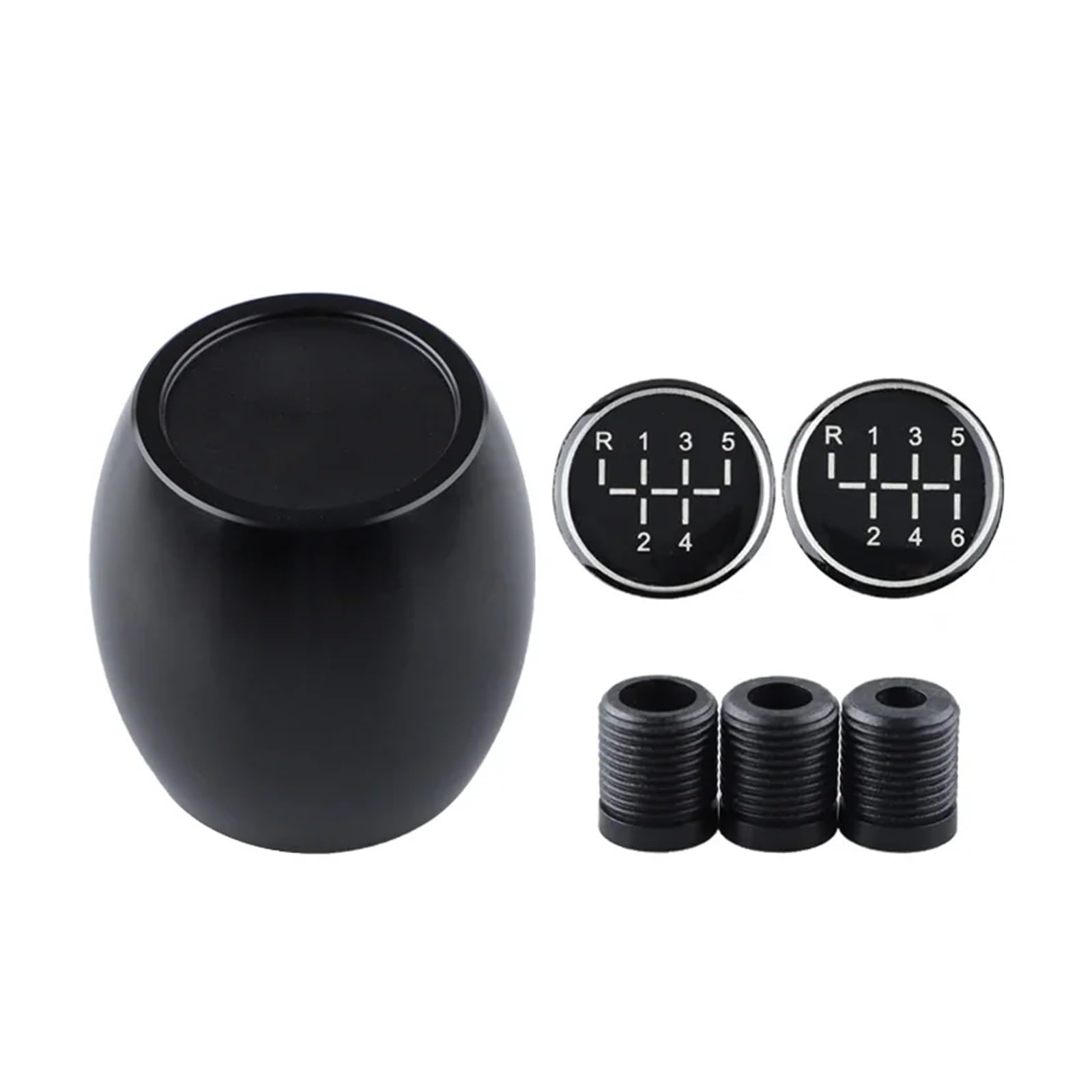KOEHXJ Shift Gear Knob Cover Car 5/6 Speed Manual Lift Up Reverse Gear Shift Knob Aluminum Gearstick Lever Shifter(Black)