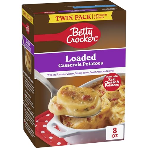 Betty Crocker Loaded Casserole Potatoes, Made with Real Cheese, Twin Pack, 8 oz Box