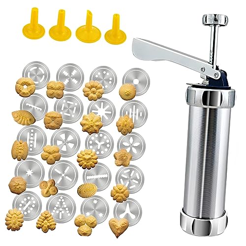 GRIRIW 1Set Cookie Press Tool Baking Mold Kit for Cake Decoration and Cookie Making Kitchen Accessory for Home Bakers