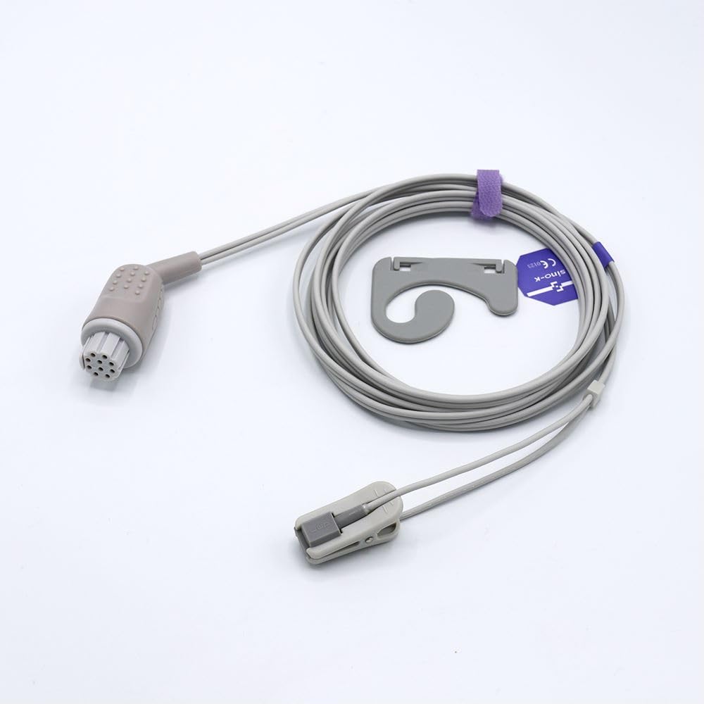 Kompatibel Datex Ohmeda OXY-E4-N Spo2 Sensor Erwachsene Ohrclip 10ft 10 Pins Stecker