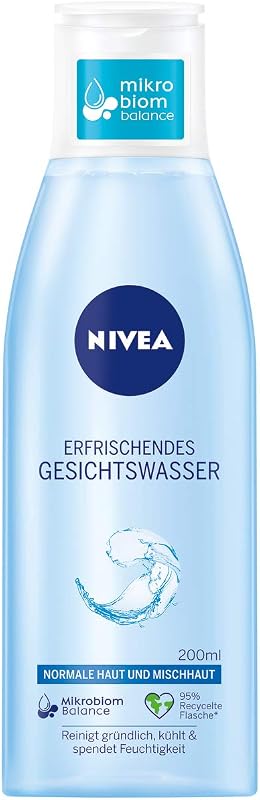 Tônico facial refrescante NIVEA com vitamina E e extrato de flor de lótus para pele normal e mista, 200 mL
