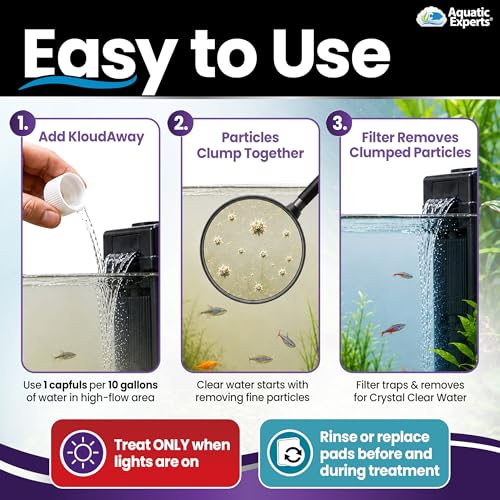 Image of KloudAway Aquarium Water Clarifier - Clears Cloudy Water in Freshwater Fish Tanks, 1 Liter, Made in USA, Aquatic Experts