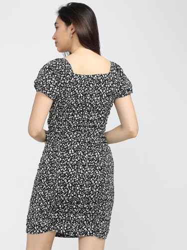 Image of Tokyo Talkies Women's Dresses for Women | Floral Print | Short Smocked Dress | Puff Sleeves | Elegant & Trendy
