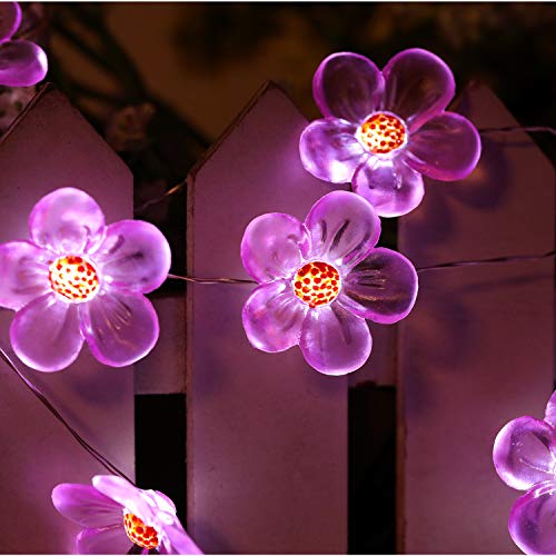 Hdnicezm Flower String Lights,Fairy Pink Cherry Blossom String Lights 21Ft 40 Leds Waterproof Usb Plug In Fun Room Lights For Spring, Nursery, Wedding, Dorm thumb #5