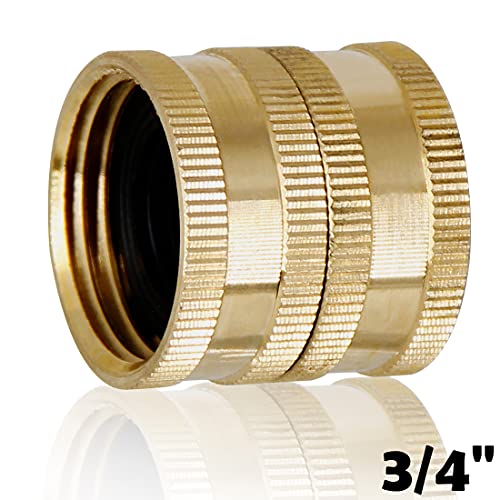Refined and 

2-Pack Heavy Duty Brass Garden Hose Adapter with Dual Swivel for Male to Male Connections