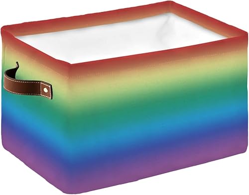 Rainbow Colors Ombre Cream Storage Bins 1 Pack, Waterproof Storage Baskets for Shelves Closet, Modern Abstract Art Aesthetics Storage Basket