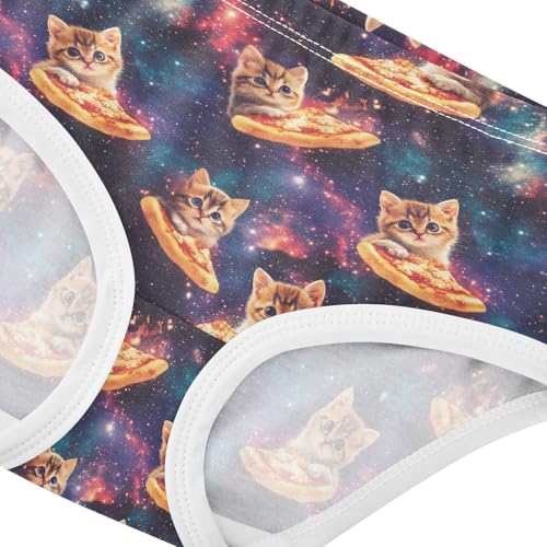 Girls Underwear Soft Cotton Cats Pizza Kids Panties in Sizes 2/3t, 4t, 5t, 6 and 84