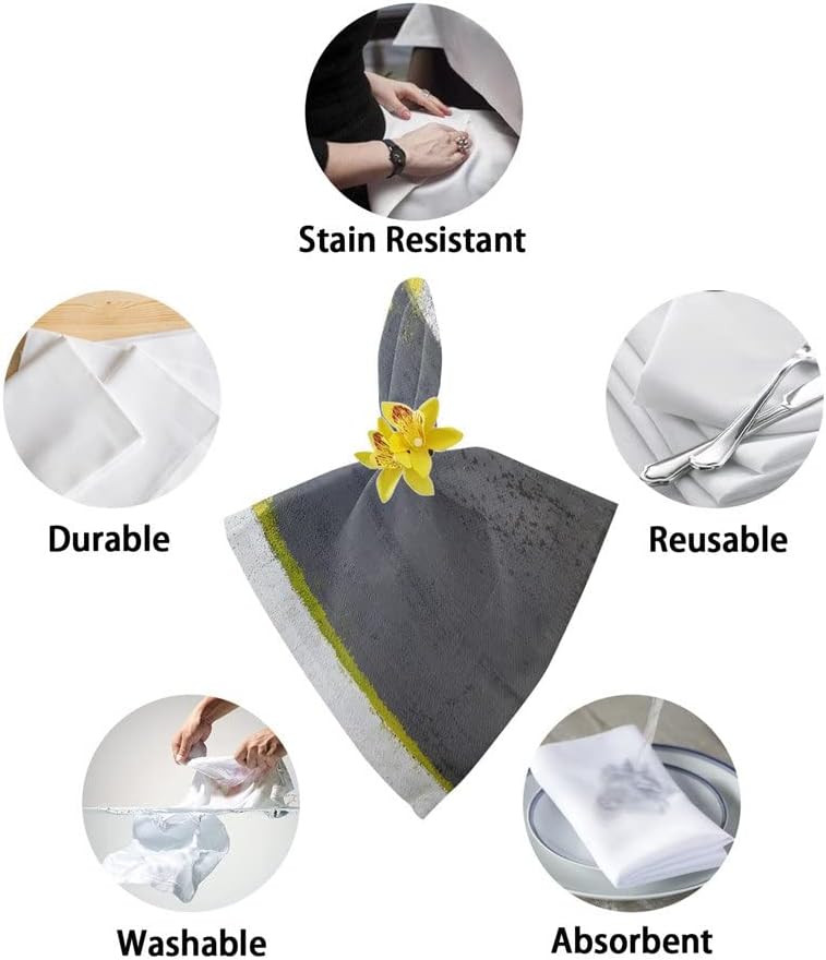 Oil Painting Geometric Cloth Napkins Set Birthday Banquet Wedding Decor Restaurant Supplies Table(4pcs)