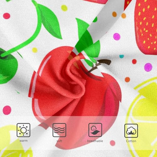 CHIFIGNO Colorful Fruits White Briefs for Boys Soft Cotton Underwear Little Boy Breathable Underwear Briefs3