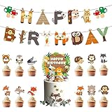 🦊【Hochwertiges Material】Der Dschungel Happy Birthday Deko Geburtstag ist aus hochwertigem Karton, robust und langlebig gemacht. Bamboo Sticks und Stöcke sind sicher und hygienisch, können Sie sicher sein, sie zu verwenden. Das Muster ist auf einer Seite gedruckt, klarer Druck, hell und voller Farbe. Niedliche Tiermuster bringen unendliche Lebensfreude auf Ihre Geburtstagsparty!