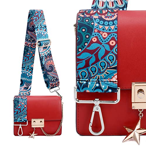 Image of Silvery Buckles Wide Shoulder Strap Adjustable Replacement Belt Crossbody Canvas Bag Handbag