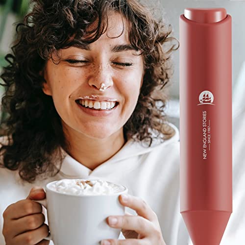 Image of Powerful Milk Frother Handheld Foam Maker, Mini Whisk Drink Mixer for Coffee, Cappuccino, Latte, Matcha, Hot Chocolate, No Stand, Red