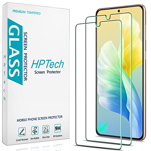 HPTech (2 Pack) Designed For Samsung Galaxy S21 Plus 5G 6.7-inch Tempered Glass Screen Protector Supports Fingerprint Recognition Easy Installation Anti Scratch Bubble Free Case Friendly