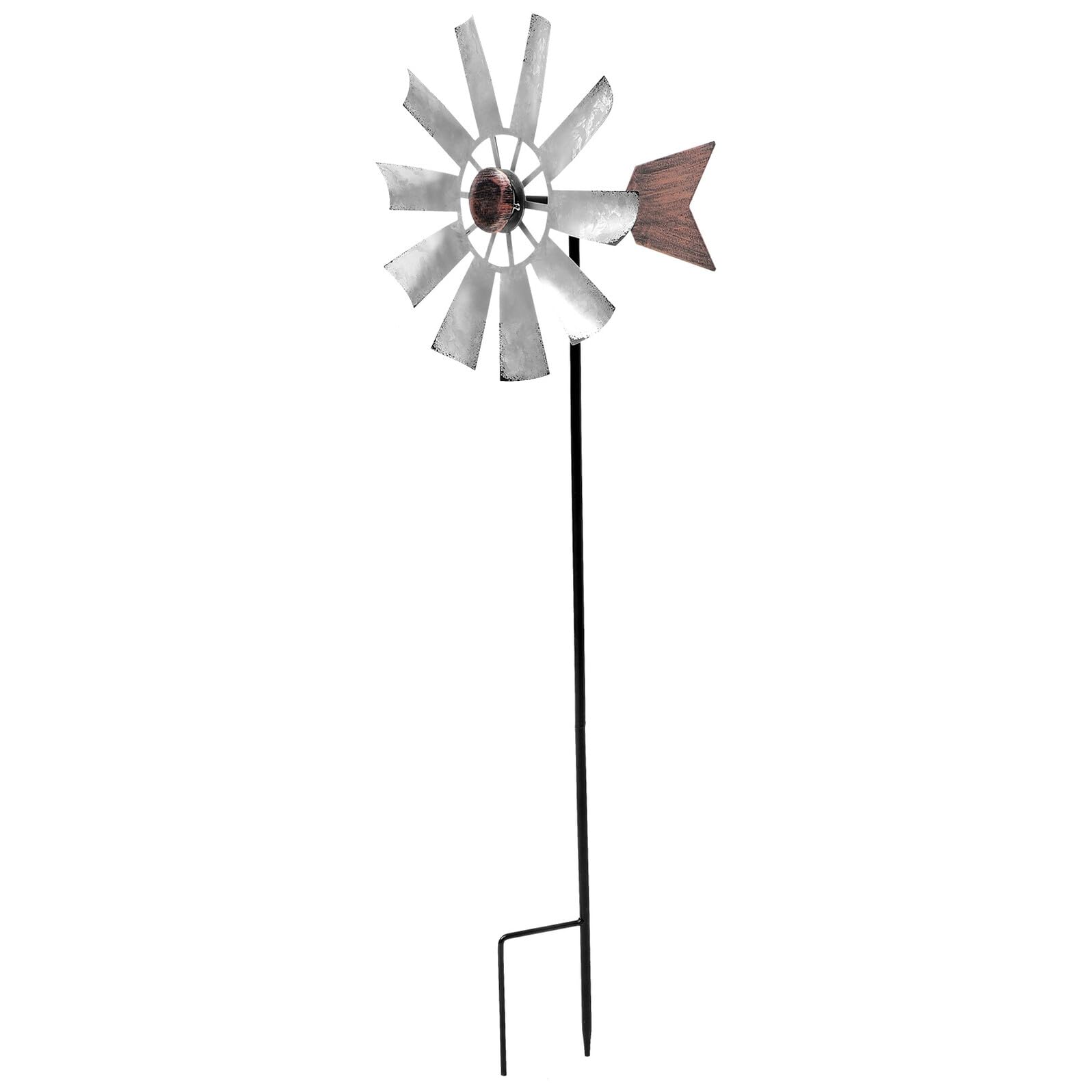 NUOBESTY Große Drehbare Windmühle aus Robustem Metall Farbiges Windrad Gartendekoration für Balkon und Garten