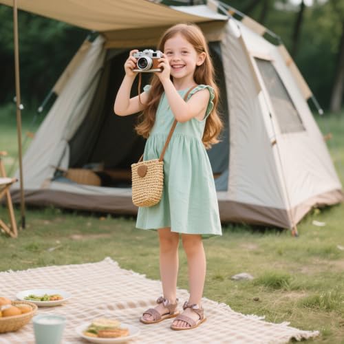 Image of Kiderence Toddler Flower Girl Sandals Open Toe Dress Shoes Wedding Party